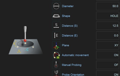 Visualizzazione delle funzioni di misura e allineamento sullo schermo del CNC